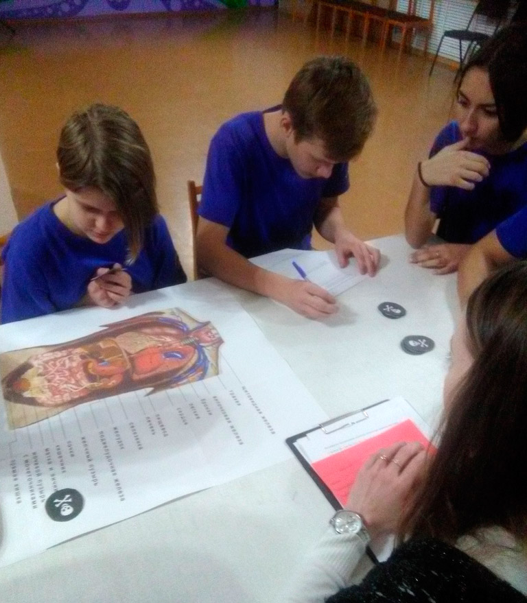 Команда школы во время городской квест-игры «Формула здоровья»