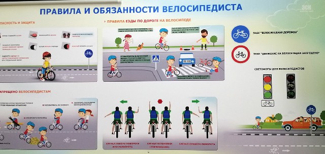Информационный стенд "Правила дорожного движения для велосипедистов"